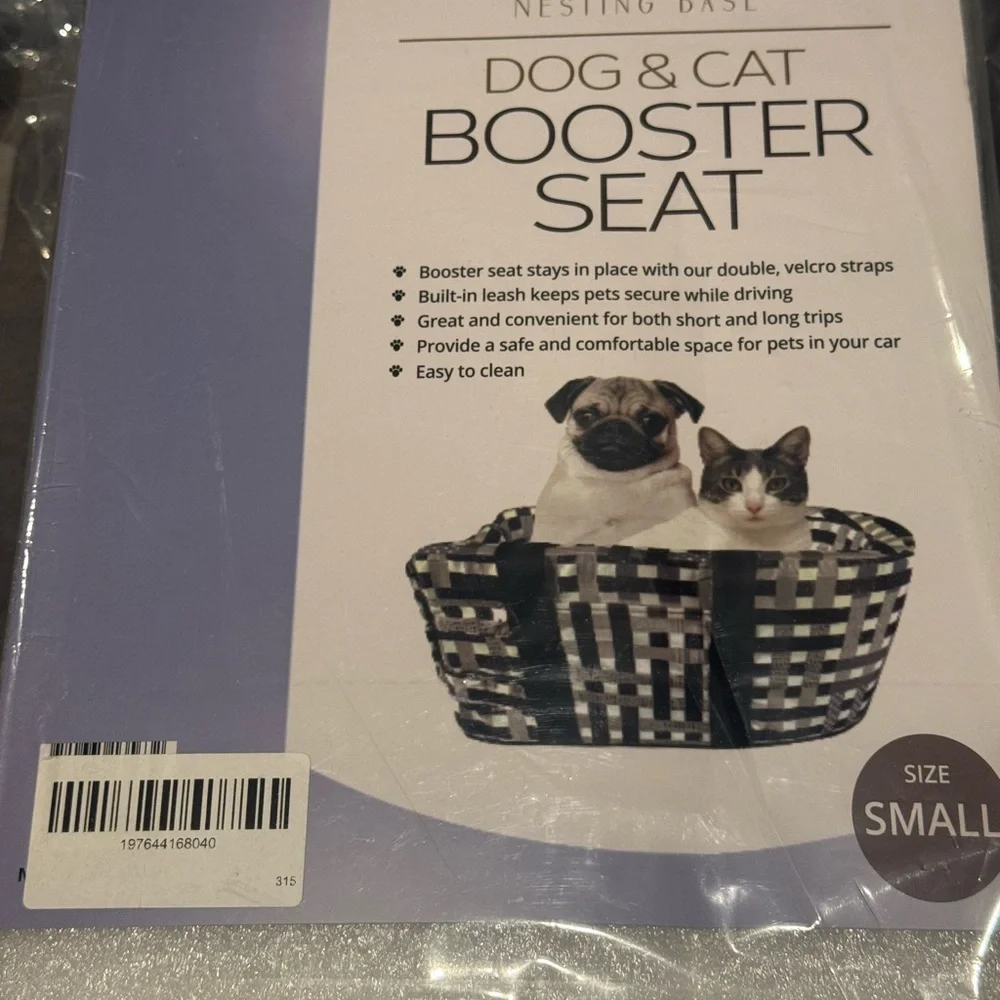 Dog Cat Car Seat - Black and White Pet Booster Seat